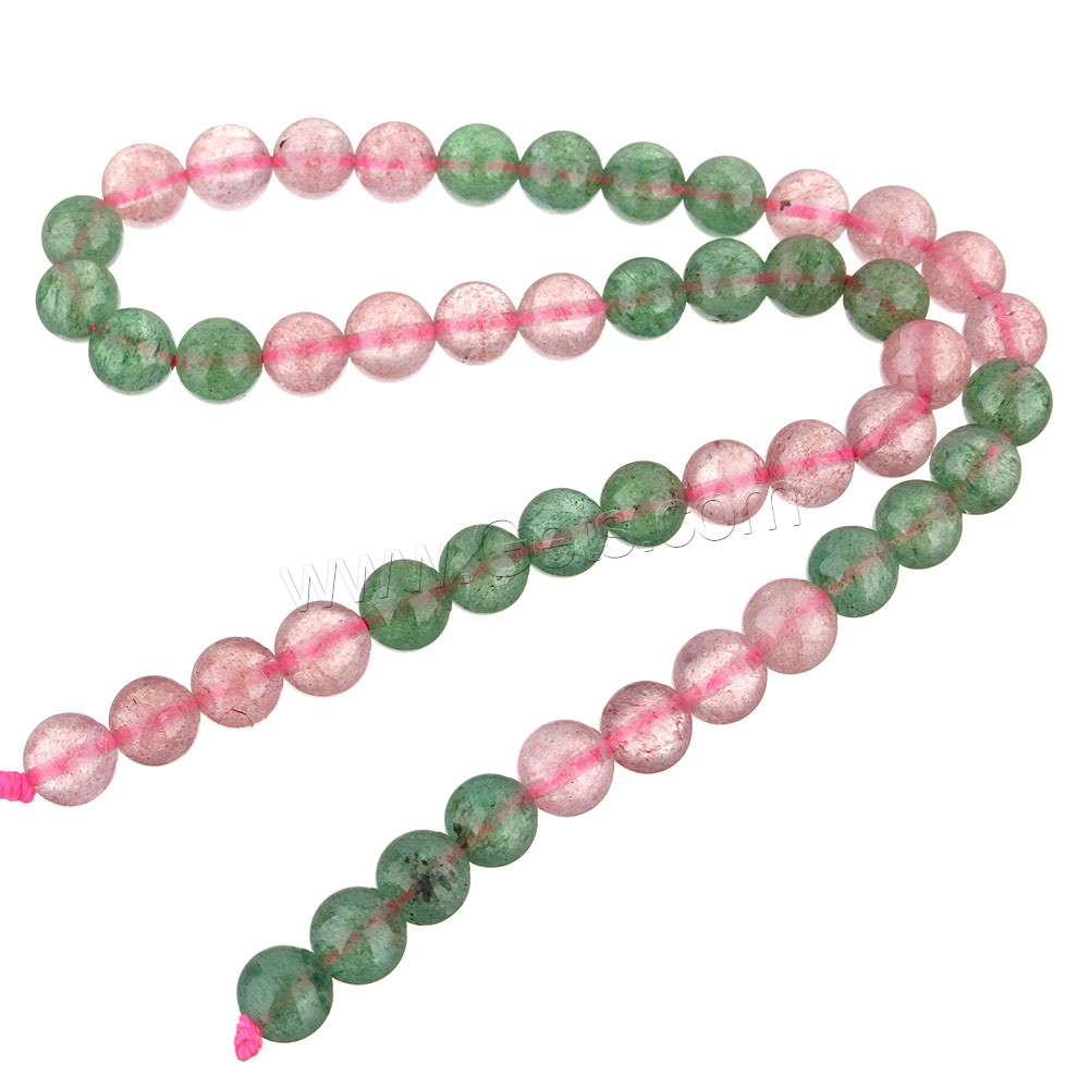 Strawberry Quartz Perle, rund, natürlich, verschiedene Größen vorhanden, Länge:ca. 15 ZollInch, verkauft von Strang