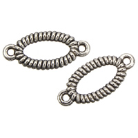 Zinc Alloy Charm Connector, Flat Oval, antique silver color plated, 1/1 loop, lead & cadmium free Approx 1.5mm 