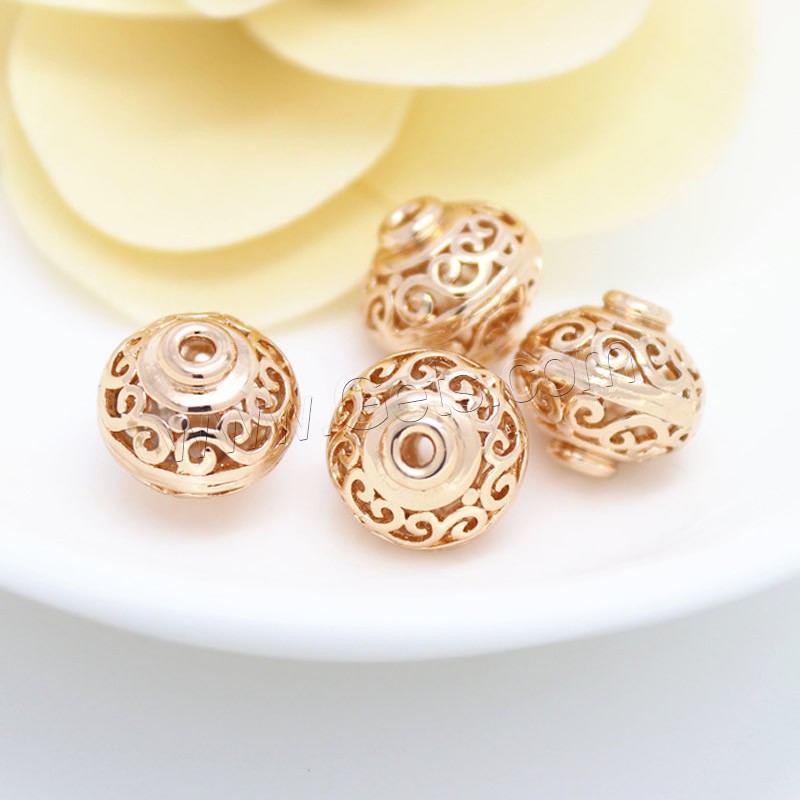 Hollow Brass Beads, Lantern, 24K gold plated, different size for choice, Sold By PC