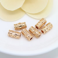 Large Hole Brass Beads, Column, 24K gold plated Approx 3mm 