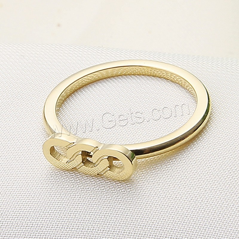 Titanium Steel Finger Ring, gold color plated, different size for choice, Sold By PC