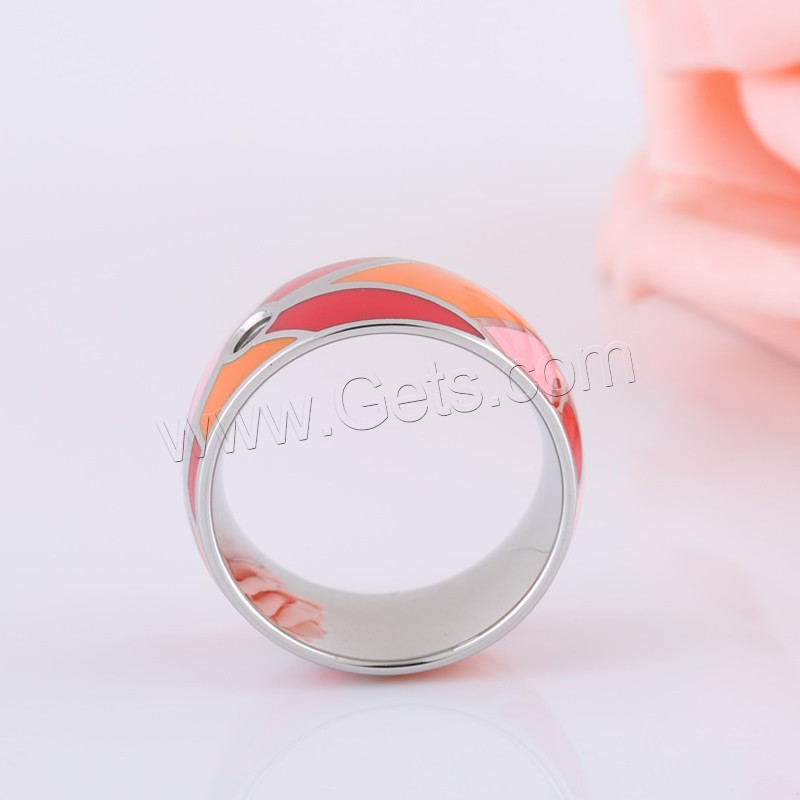 Titanium Steel Finger Ring, different size for choice & enamel, original color, Sold By PC