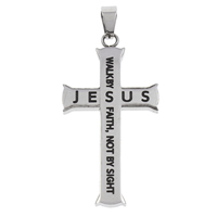 Stainless Steel Cross Pendants, word Jesus, enamel, original color Approx 