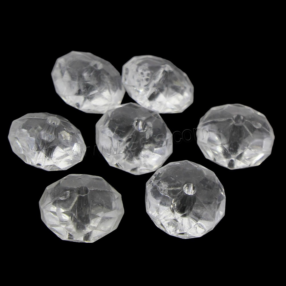 Transparent Acrylic Beads, Rondelle, different size for choice & faceted, Hole:Approx 1mm, Sold By Bag
