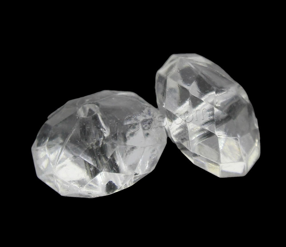 Transparent Acrylic Beads, Rondelle, different size for choice & faceted, Hole:Approx 1mm, Sold By Bag