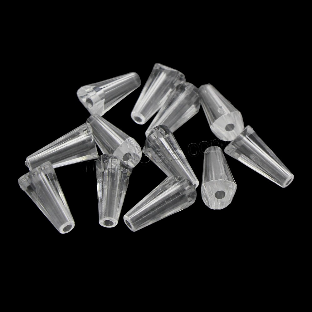 Transparent Acrylic Beads, Teardrop, different size for choice & faceted, Hole:Approx 1mm, Sold By Bag