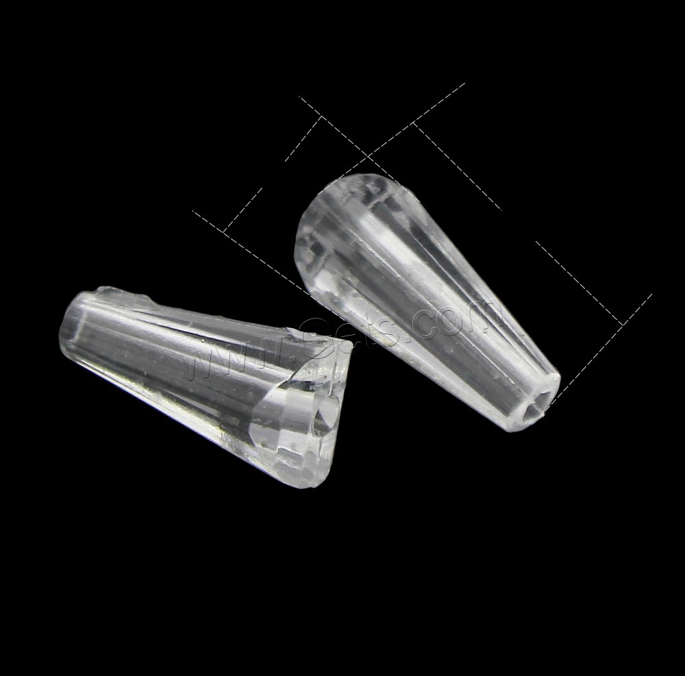 Transparent Acrylic Beads, Teardrop, different size for choice & faceted, Hole:Approx 1mm, Sold By Bag
