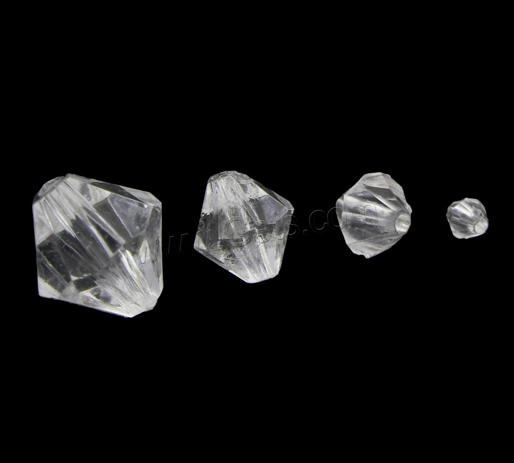 Transparent Acrylic Beads, Bicone, different size for choice & faceted, Sold By Bag