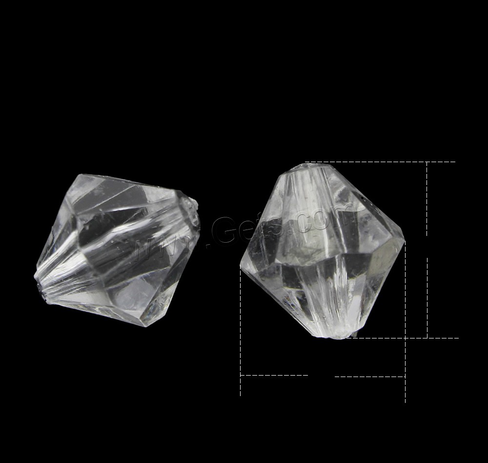 Transparent Acrylic Beads, Bicone, different size for choice & faceted, Sold By Bag