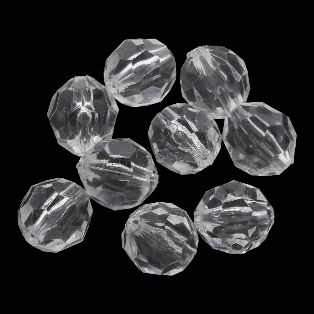 Perles acryliques transparentes, Acrylique, ovale, normes différentes pour le choix & facettes, Trou:Environ 1.5mm, Vendu par sac