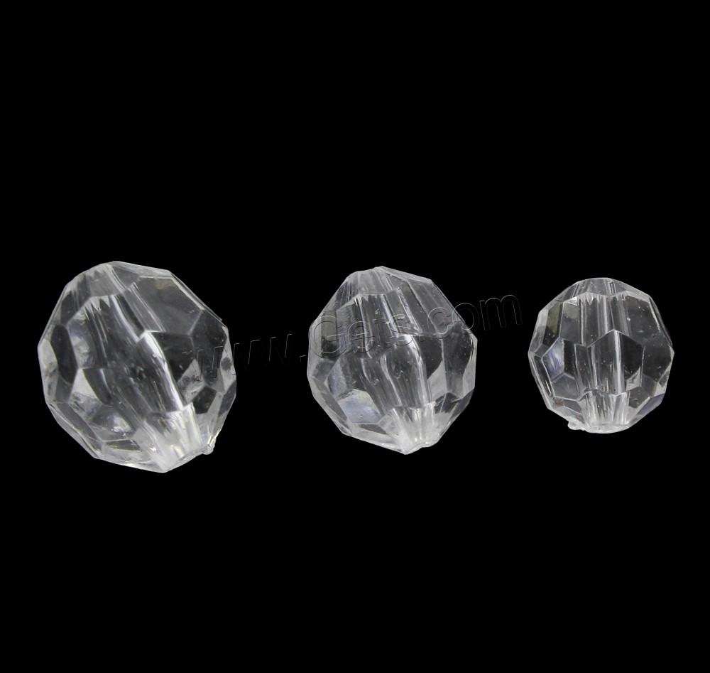 透明なアクリル・ビーズ, アクリル, 卵形, 透明的 & 異なるサイズの選択 & 切り面, 穴:約 1.5mm, 売り手 バッグ