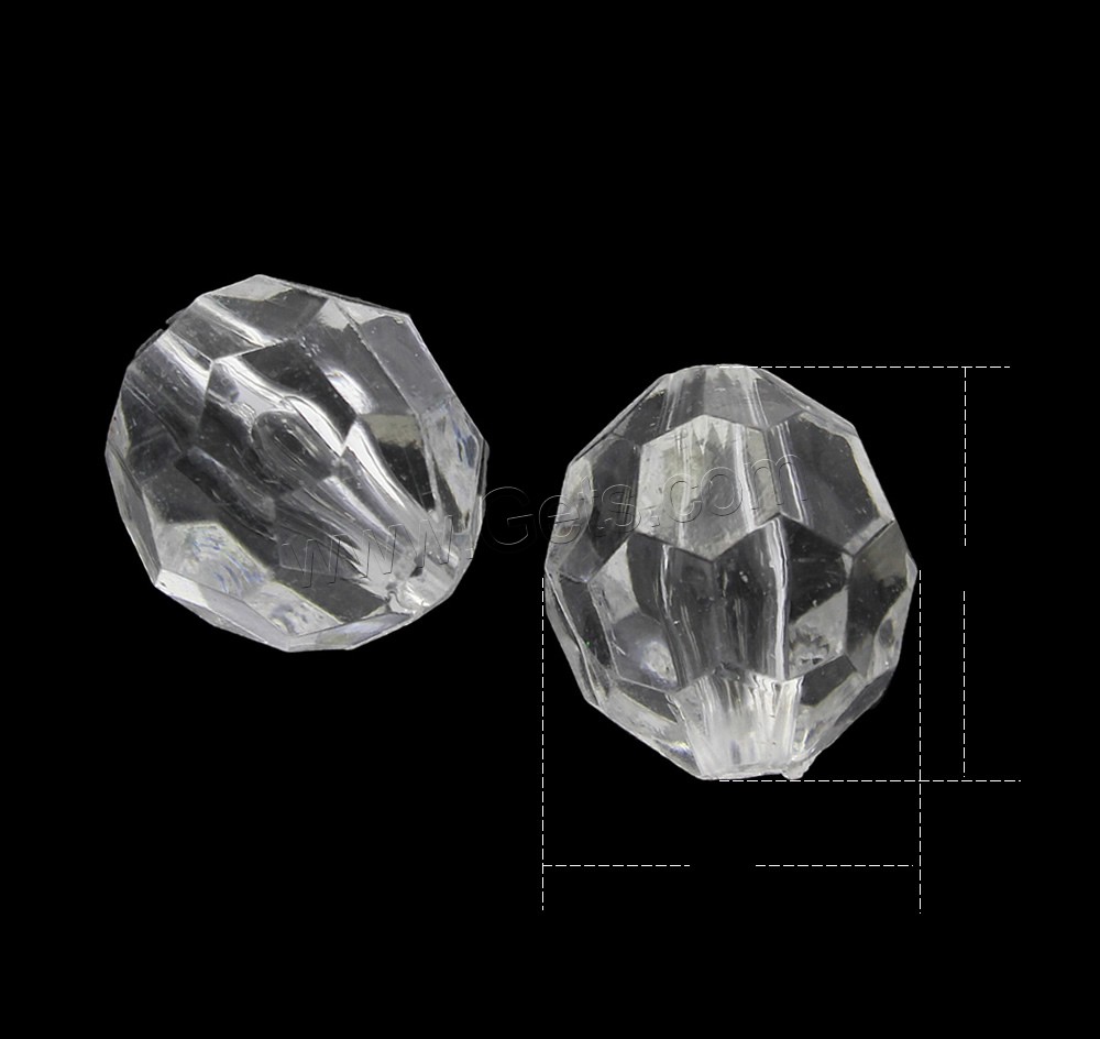 Transparent Acrylic Beads, Oval, different size for choice & faceted, Hole:Approx 1.5mm, Sold By Bag