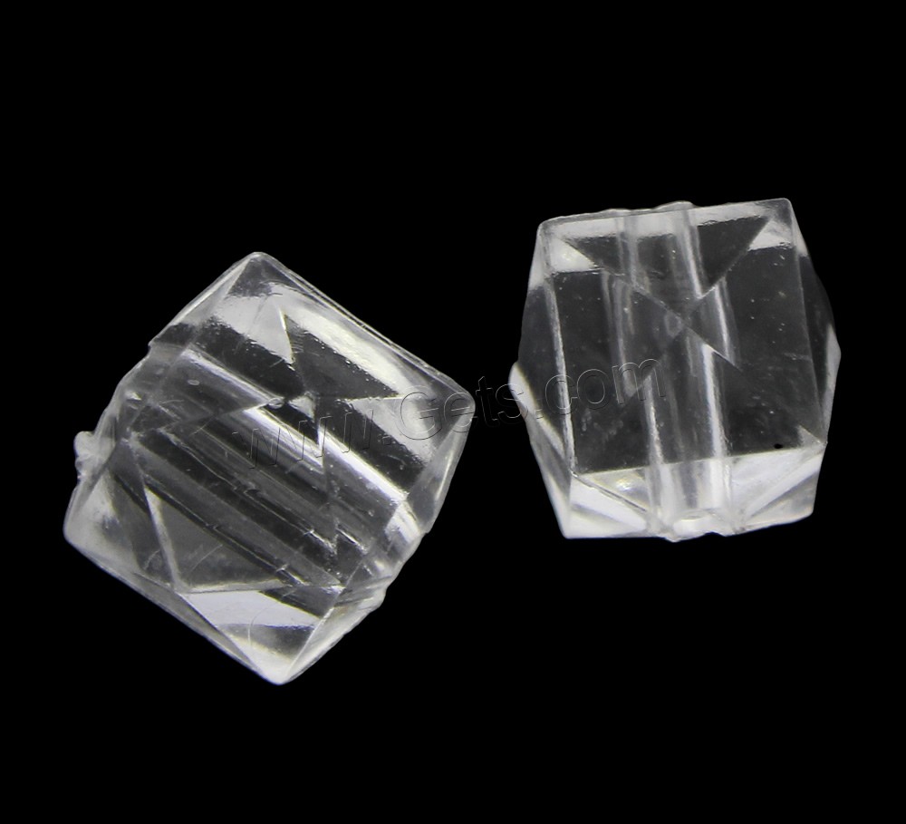 Perles acryliques transparentes, Acrylique, cube, normes différentes pour le choix & facettes, Trou:Environ 1mm, Vendu par sac