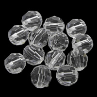 Transparent Acrylic Beads, Round & faceted 