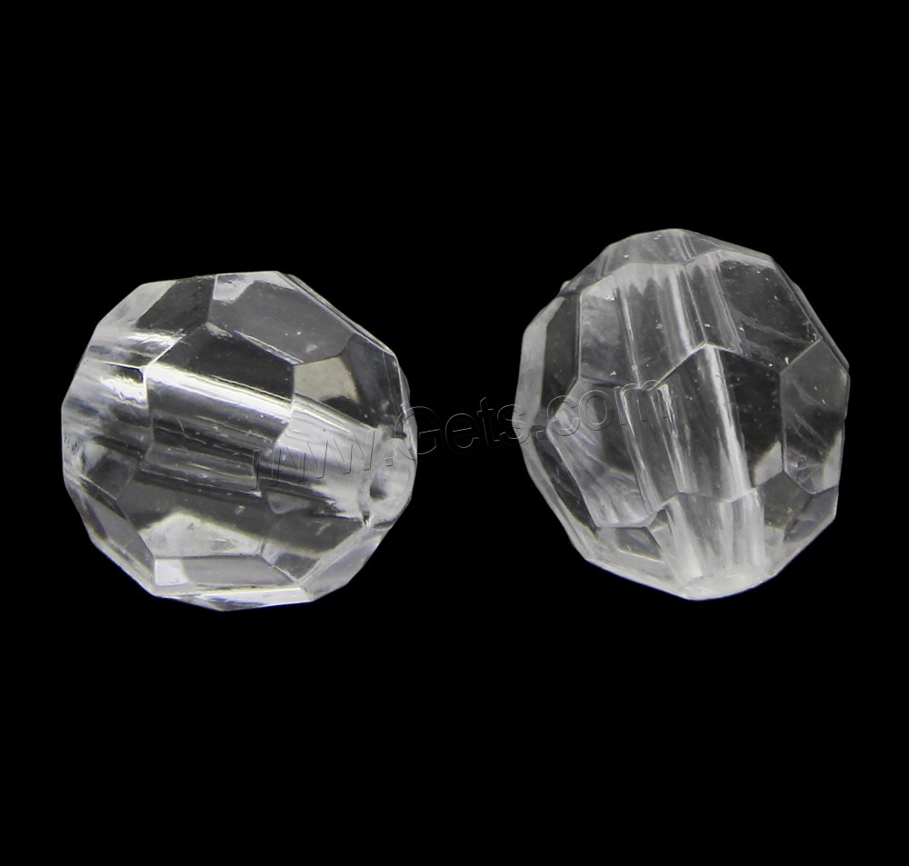 Transparent Acrylic Beads, Round, different size for choice & faceted, Sold By Bag