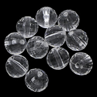Transparent Acrylic Beads, Round & faceted 