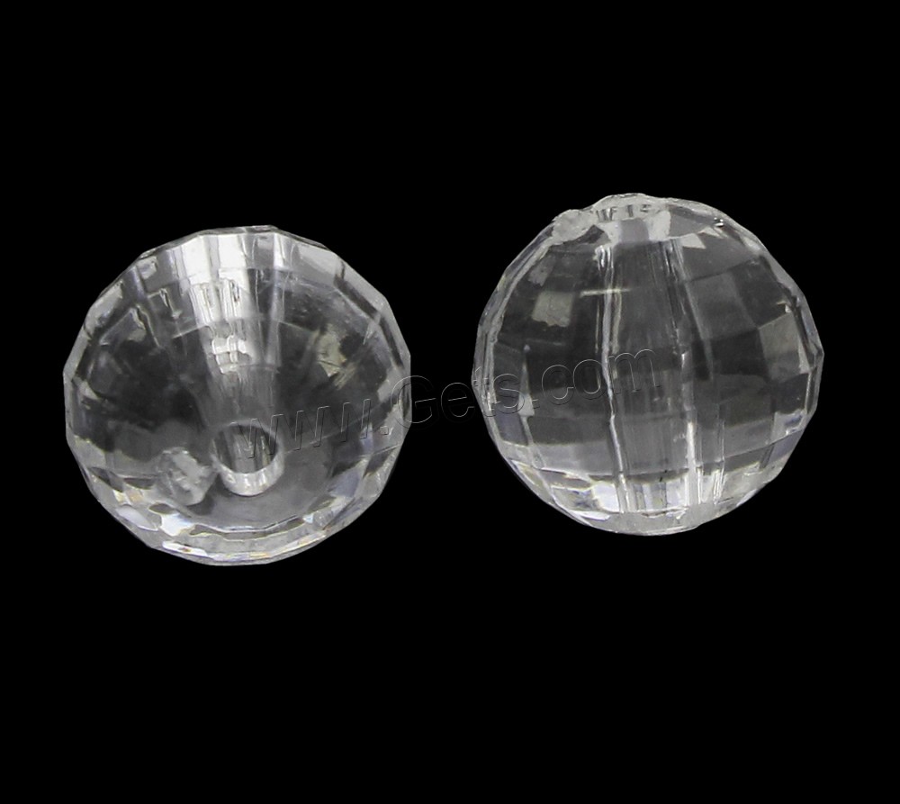 Perles acryliques transparentes, Acrylique, Rond, normes différentes pour le choix & facettes, Vendu par sac