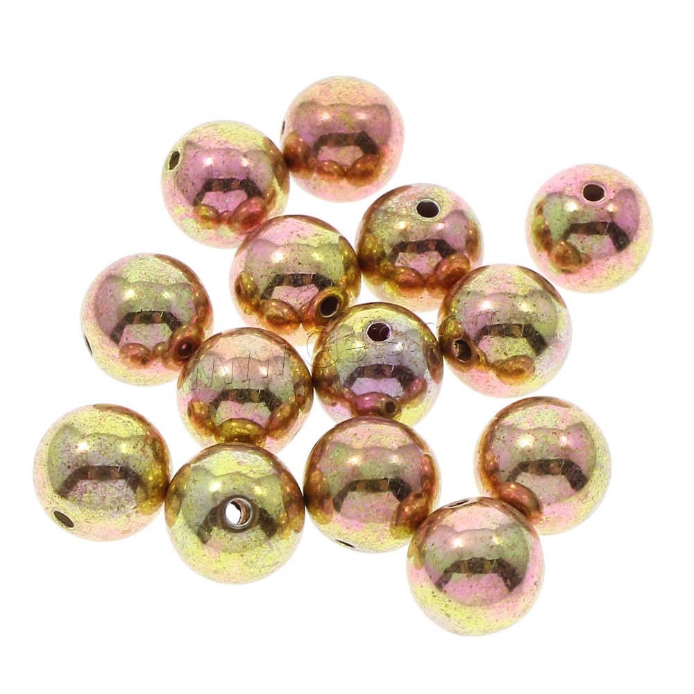 Perles acryliques plaquée, Acrylique, Rond, Placage coloré, normes différentes pour le choix, Trou:Environ 1mm, Vendu par sac