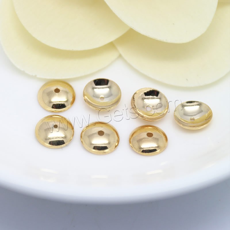 Capuchon pour perle en laiton, Plaqué d'or 24K, normes différentes pour le choix, Trou:Environ 1mm, Vendu par PC