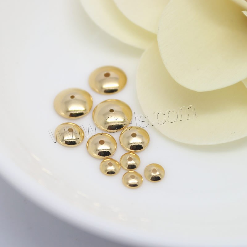 Capuchon pour perle en laiton, Plaqué d'or 24K, normes différentes pour le choix, Trou:Environ 1mm, Vendu par PC