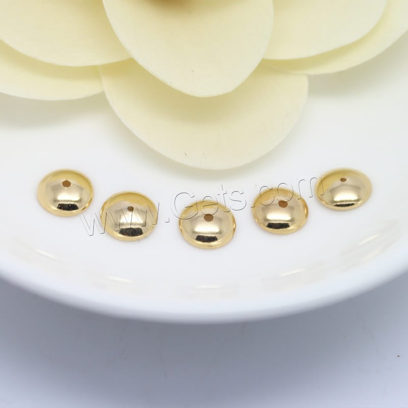 Messing Perlenkappe, 24 K vergoldet, verschiedene Größen vorhanden, Bohrung:ca. 1mm, verkauft von PC