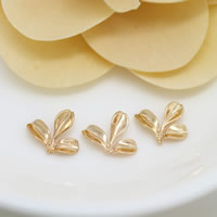 Brass Leaf Pendants, 24K gold plated Approx 1.3mm 