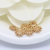 Brass Spacer Beads, Flower, 24K gold plated 