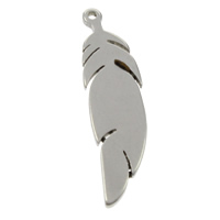 Stainless Steel Feather Pendant, original color Approx 1mm 