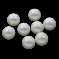 ABS Plastic Pearl Beads, Round & no hole, white 
