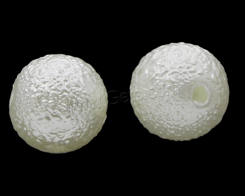 ABS Plastic Pearl Beads, Round, different size for choice & stardust, white, Hole:Approx 1mm, Sold By Bag