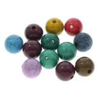 Imitation de pierres précieuses perles acryliques, Acrylique, Rond, turphus d'imitation, couleurs mélangées, 10mm Environ 1mm, Environ Vendu par sac