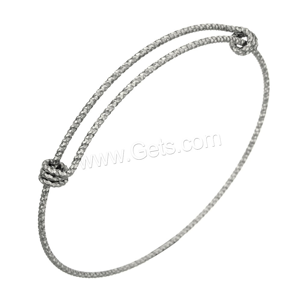 Adjustable Wire Bangle, Stainless Steel, different size for choice, original color, 1.5mm, Sold By PC