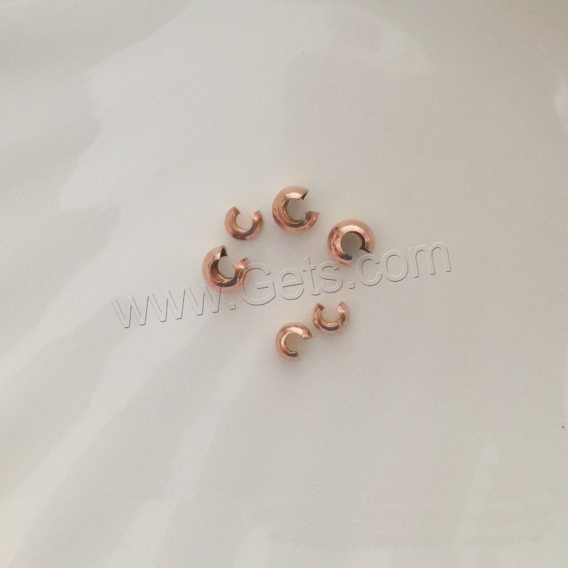 Gold Filled Crimp Bead, 14K rose gold-filled & different size for choice, Sold By PC