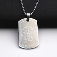 Stainless Steel Jewelry Necklace, Rectangle, laser pattern & ball chain, original color Approx 19.6 Inch 