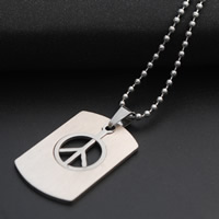Stainless Steel Jewelry Necklace, Peace Logo, ball chain, original color Approx 19.6 Inch 