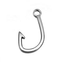 Stainless Steel Pendants, Pirate Fishhook, nautical pattern, original color Approx 3-5mm 