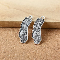 Zinc Alloy Jewelry Pendants, Map, antique silver color plated Approx 1.5mm 