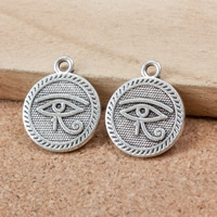 Zinc Alloy Flat Round Pendants, antique silver color plated Approx 2mm 
