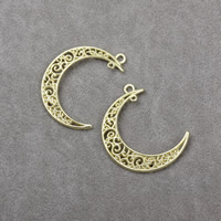 Zinc Alloy Jewelry Pendants, Moon, gold color plated, with loop Approx 2mm, 1mm 