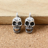 Zinc Alloy Skull Pendants, antique silver color plated Approx 2mm 
