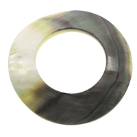 Черная ракушка Ювелирные кольца, Кольцевая форма, натуральный отверстие:Приблизительно 34mm, продается PC