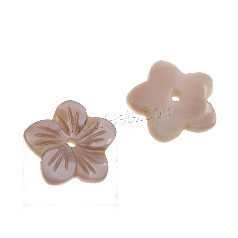 ピンク貝 カップ型ビーズ, 花形, 天然, 彫刻される & 異なるサイズの選択, 穴:約 1mm, 売り手 パソコン