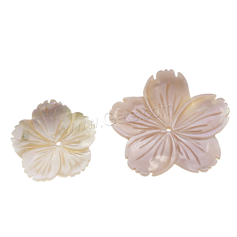 coquille rose calotte de perle, fleur, naturel, sculpté & normes différentes pour le choix, Trou:Environ 1mm, Vendu par PC