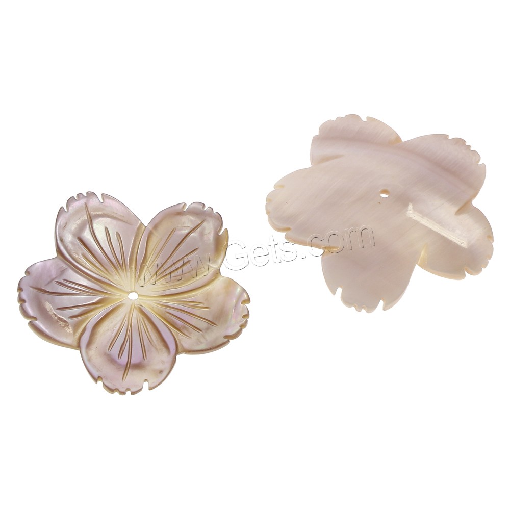 coquille rose calotte de perle, fleur, naturel, sculpté & normes différentes pour le choix, Trou:Environ 1mm, Vendu par PC