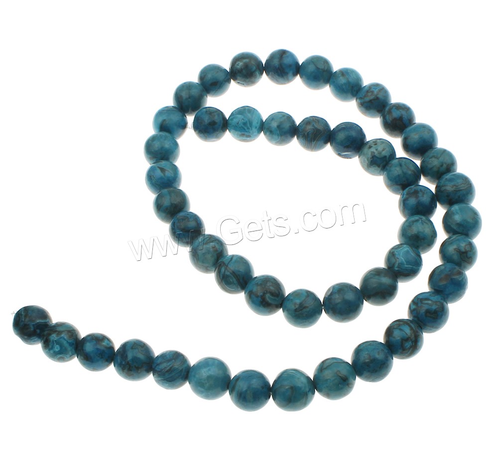 Sodalith Perlen, Sosalith, rund, verschiedene Größen vorhanden, Bohrung:ca. 1mm, Länge:ca. 15 ZollInch, verkauft von Strang