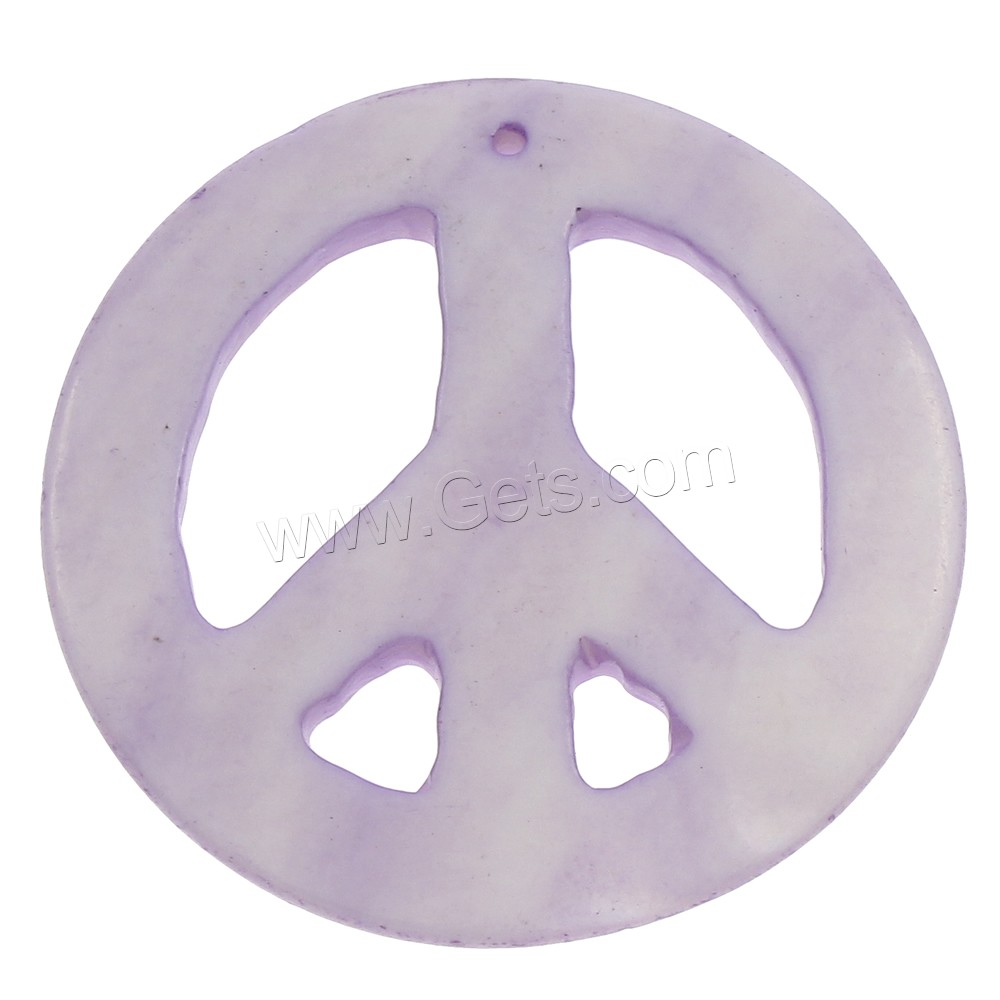 Dyed Shell Pendants, Peace Logo, different size for choice, more colors for choice, Hole:Approx 1mm, Sold By PC