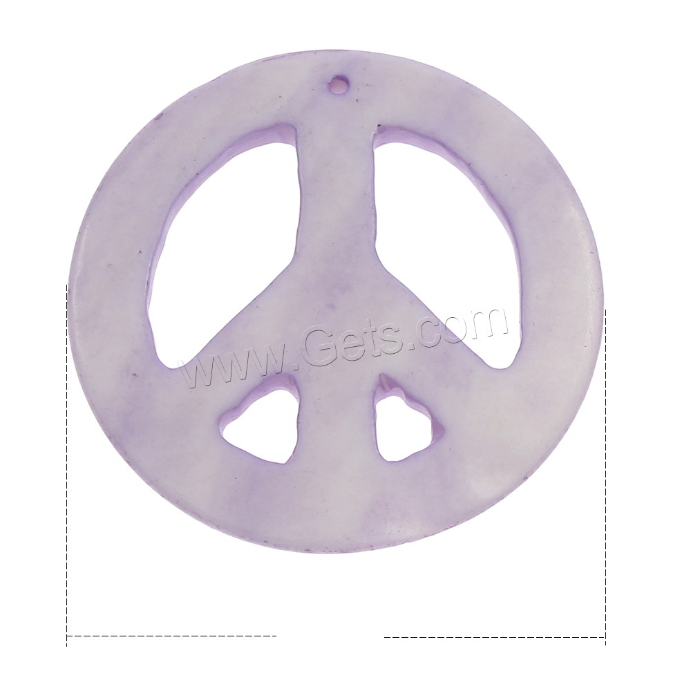 Gefärbte Muschel Anhänger, Frieden Logo, verschiedene Größen vorhanden, keine, Bohrung:ca. 1mm, verkauft von PC