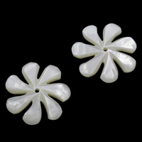 Abalorios de Nácar Blanca Natural, Flor, 26x4mm, agujero:aproximado 1.5mm, Vendido por UD