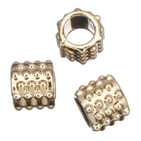 Zinc Alloy European Beads, Column, real gold plated, without troll, lead & cadmium free Approx 5mm 