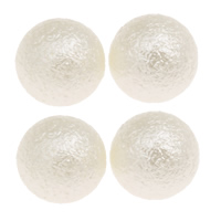 ABS Plastic Pearl Beads, Round & no hole & stardust, white 